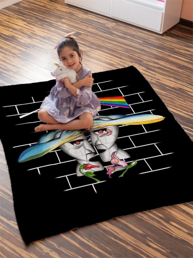 Division Bell Meets The Dark Side Of The Wall Pink Floyd Velveteen Plush Blanket