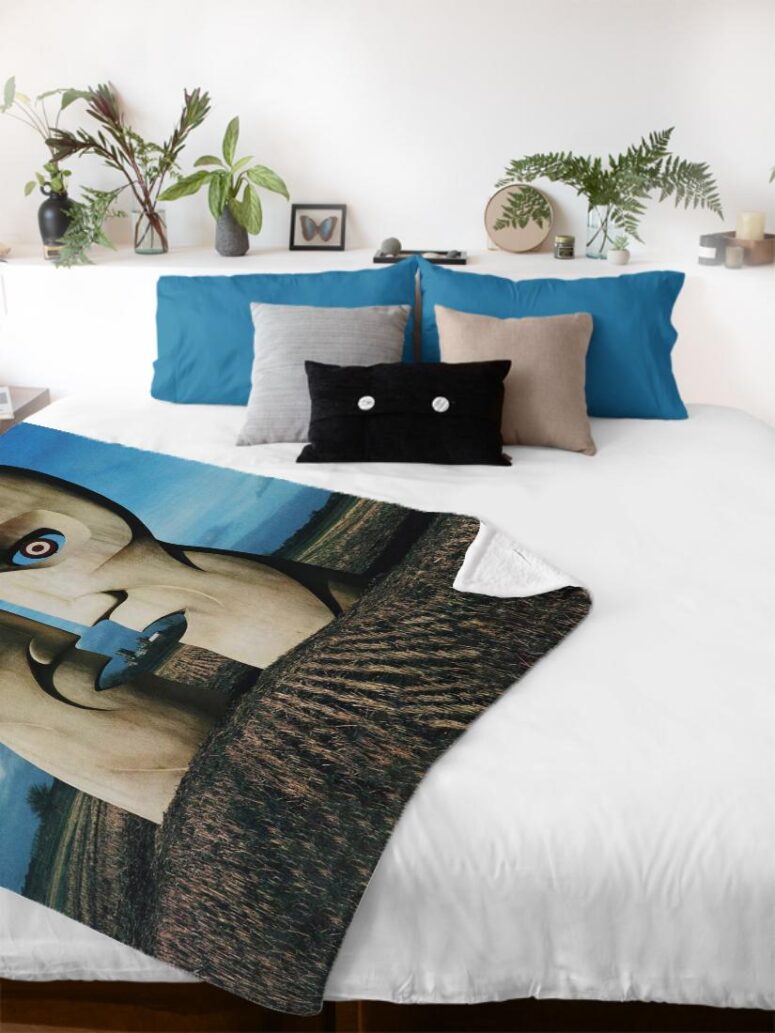 Division Bell Stone Headsz Pink Floyd Velveteen Plush Blanket