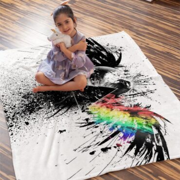 Eagle Dark Side Of The Moon Wall Art Pink Floyd Velveteen Plush Blanket