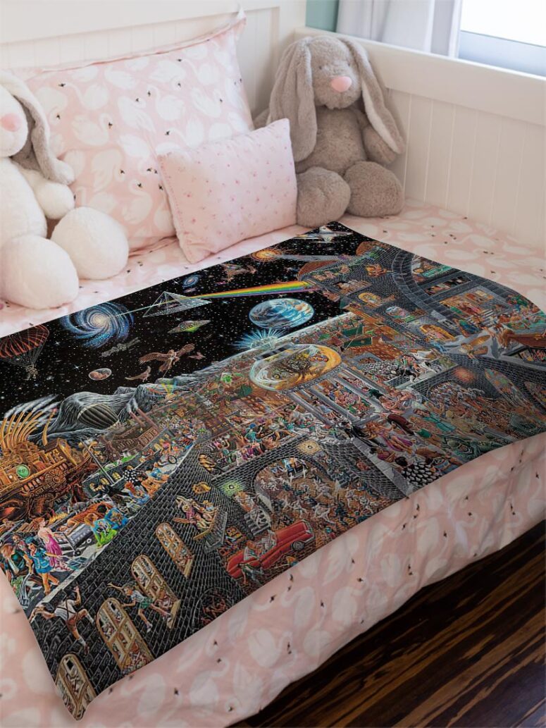 Echoes From The Darkside Of The Moon Pink Floyd Velveteen Plush Blanket
