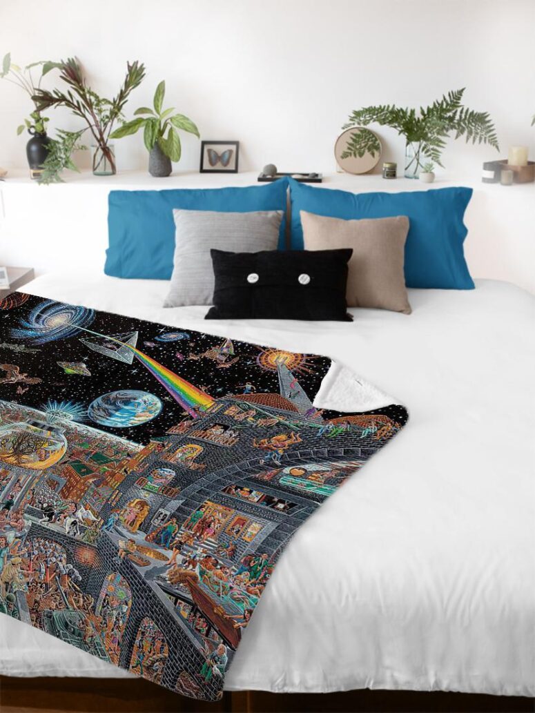 Echoes From The Darkside Of The Moon Pink Floyd Velveteen Plush Blanket