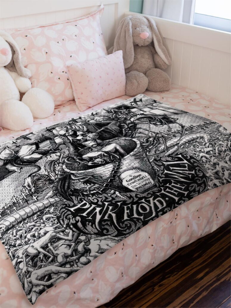 Essence of the Wall Pink Floyd Velveteen Plush Blanket