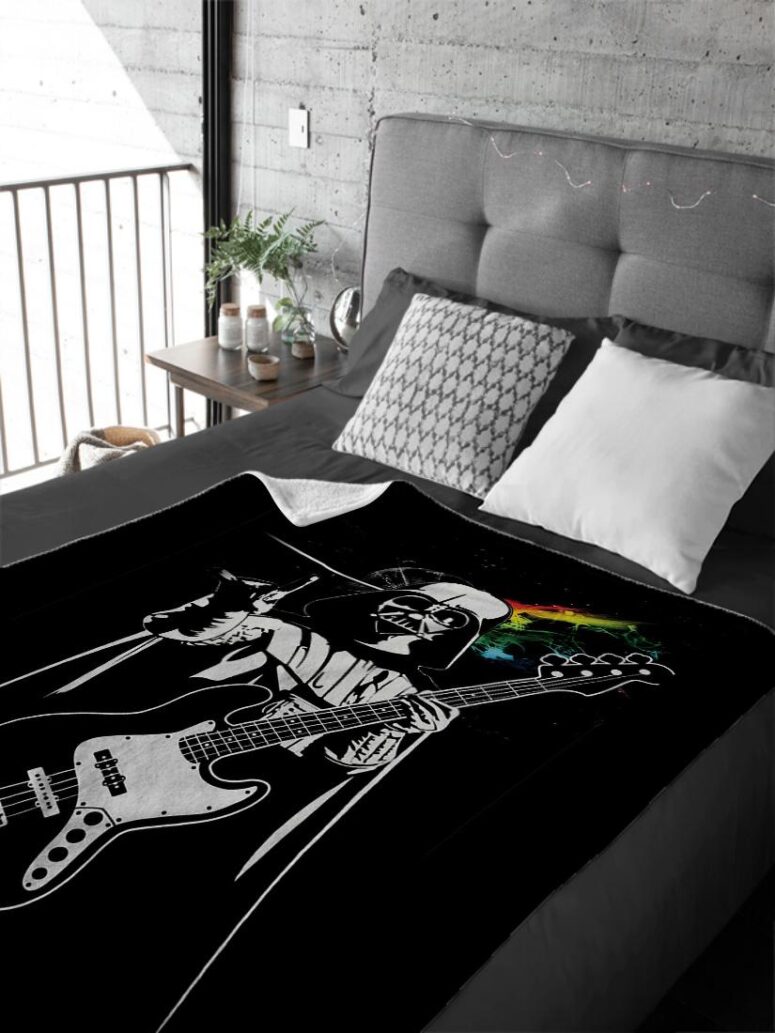 Funny Pink Floyd Darth Vader The Dark Side of the Death Star Velveteen Plush Blanket