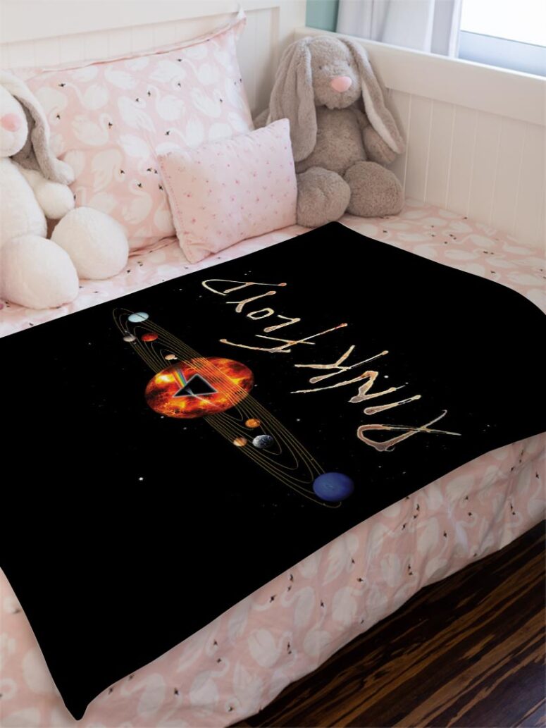 GALAXY Dark Side Of The Moon Pink Floyd Velveteen Plush Blanket