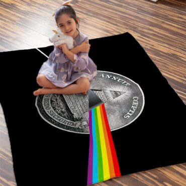 God We Trust With Pink Floyd Velveteen Plush Blanket