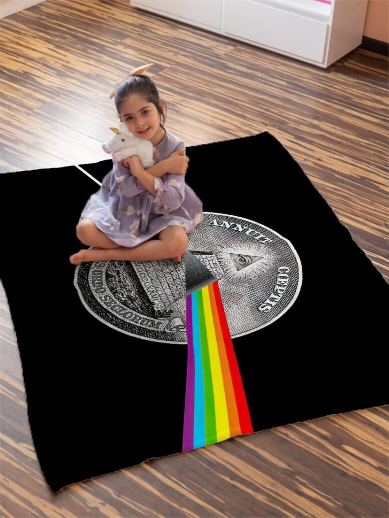 God We Trust With Pink Floyd Velveteen Plush Blanket