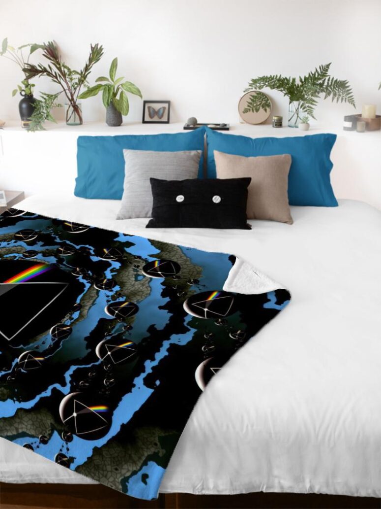 Good bye Blue Sky Dark Side Of the Moon Pink Floyd Velveteen Plush Blanket Good bye Blue Sky Dark Side Of the Moon Pink Floyd Velveteen Plush Blanket