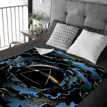 Good bye Blue Sky Dark Side Of the Moon Pink Floyd Velveteen Plush Blanket