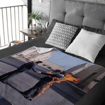 HandShake Wish You Were Here Pink Floyd Velveteen Plush Blanket