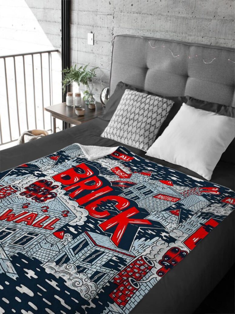 Just Brick In The Wall Pink Floyd Velveteen Plush Blanket Just Brick In The Wall Pink Floyd Velveteen Plush Blanket