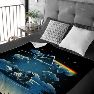 Lilo And Stitch Starry Sky Dark Side Of The Moon Pink Floyd Velveteen Plush Blanket