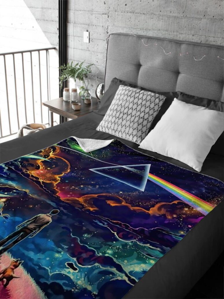 Looking For Dark Side Of The Moon Pink Floyd Velveteen Plush Blanket