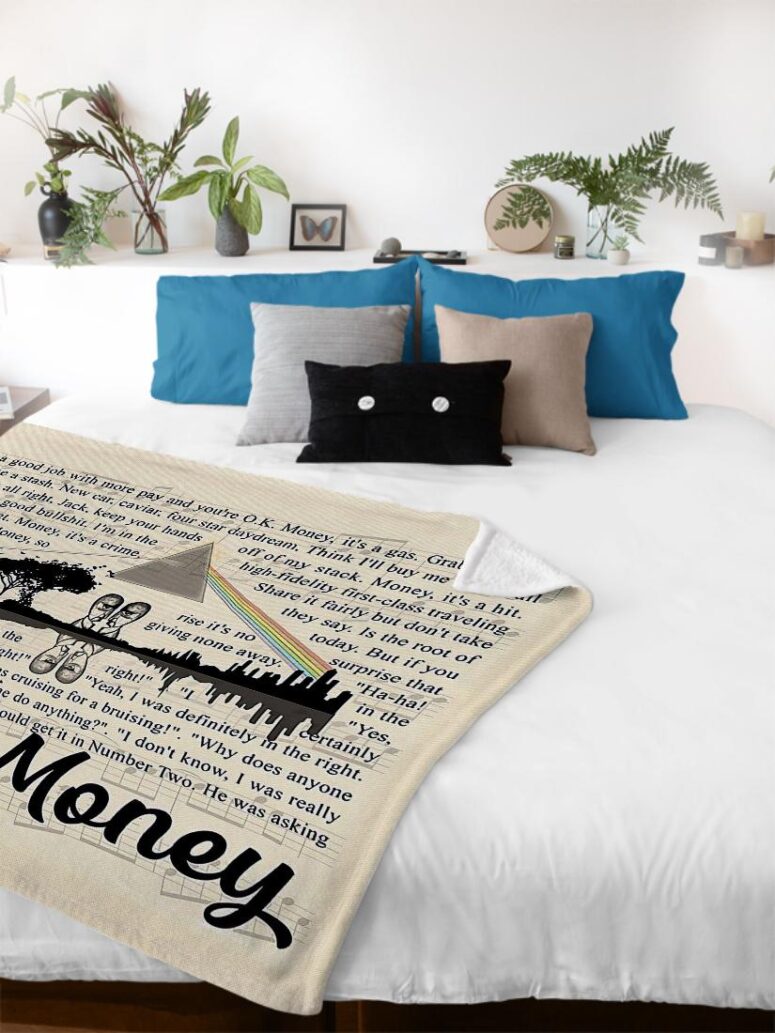 Money Lyrics Pink Floyd Velveteen Plush Blanket