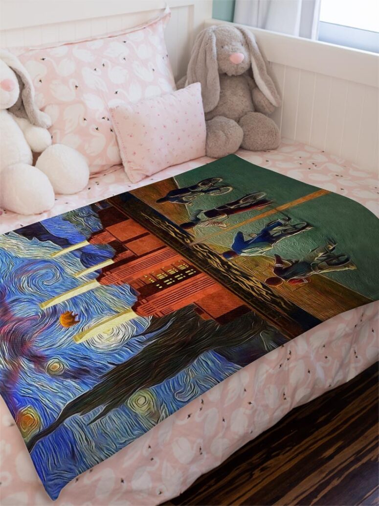 Pigs Can Fly Stranger Things x Animals Pink Floyd Velveteen Plush Blanket