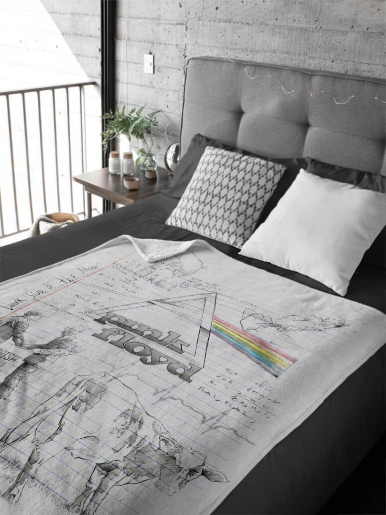Pink Floyd Album Art Sketches Velveteen Plush Blanket