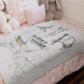 Pink Floyd Album Art Sketches Velveteen Plush Blanket