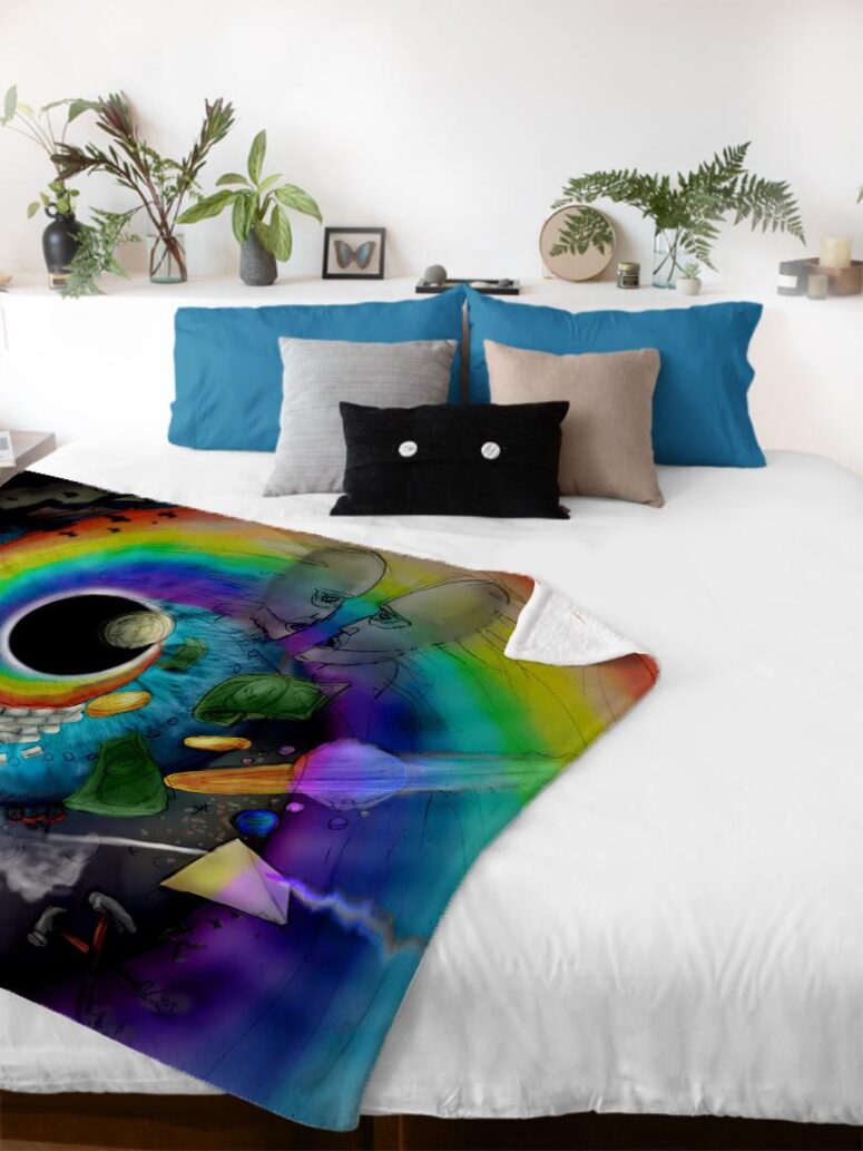 Pink Floyd Album Collage Art Velveteen Plush Blanket