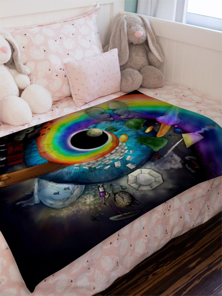 Pink Floyd Album Collage Art Velveteen Plush Blanket
