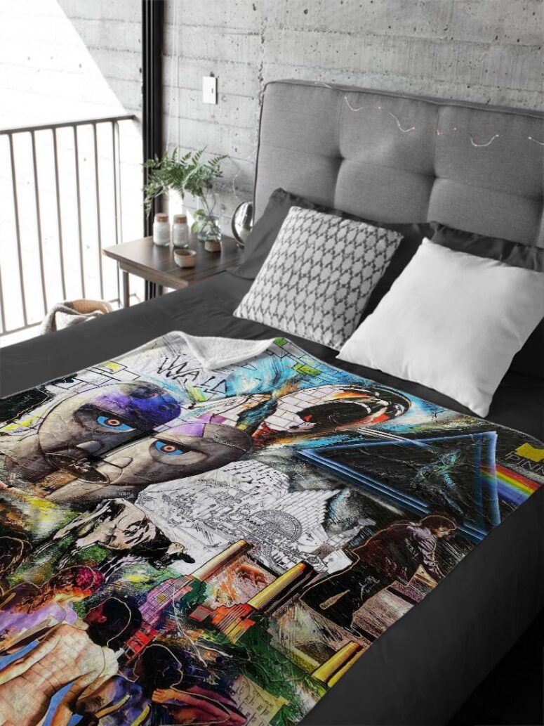 Pink Floyd Psychedelic Rock Album Cover Velveteen Plush Blanket