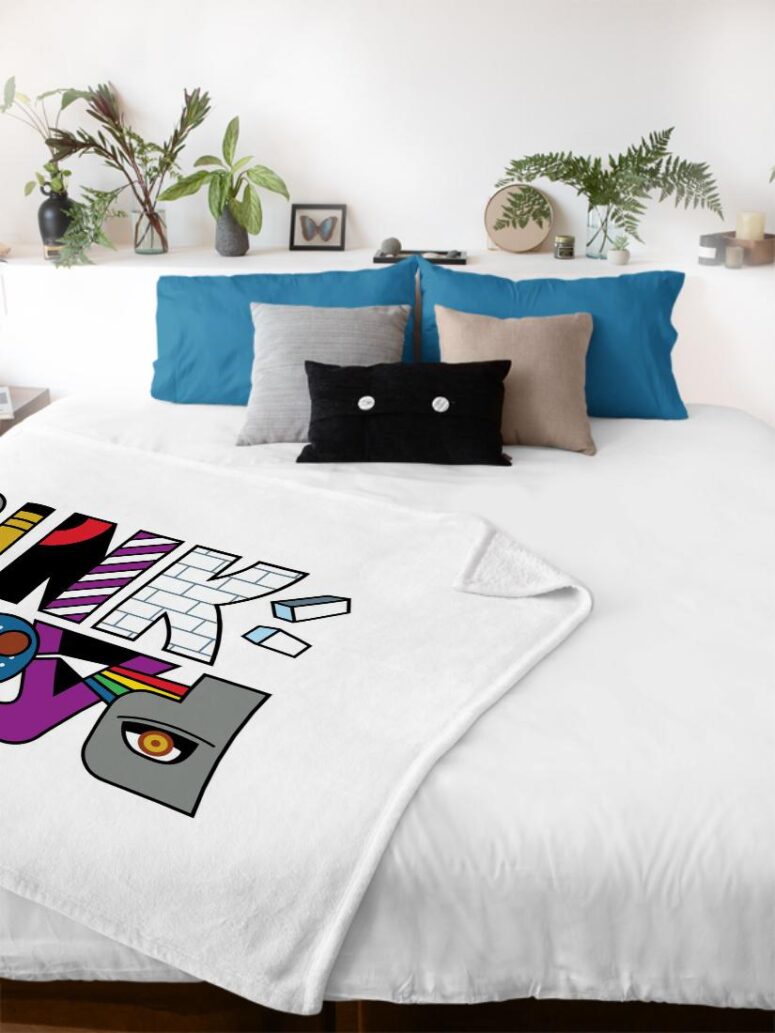 Pink Floyd Album Logo Full Color Velveteen Plush Blanket Pink Floyd Album Logo Full Color Velveteen Plush Blanket