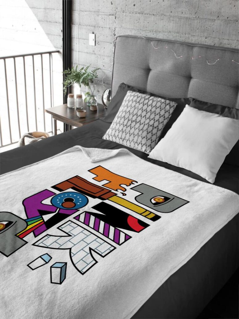 Pink Floyd Album Logo Full Color Velveteen Plush Blanket Pink Floyd Album Logo Full Color Velveteen Plush Blanket