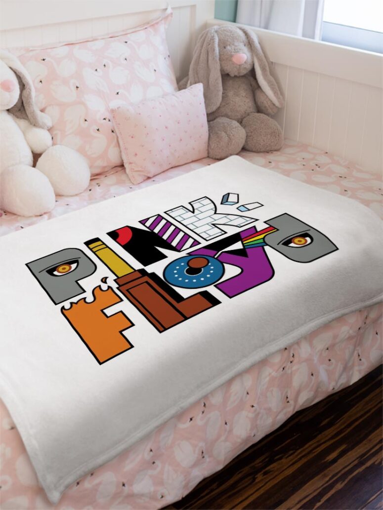Pink Floyd Album Logo Full Color Velveteen Plush Blanket Pink Floyd Album Logo Full Color Velveteen Plush Blanket