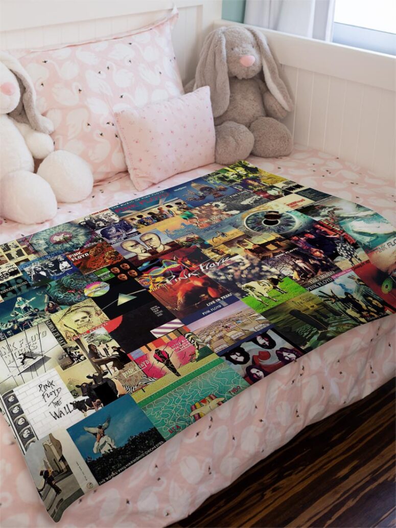 Pink Floyd Albums Collage Velveteen Plush Blanket Pink Floyd Albums Collage Velveteen Plush Blanket