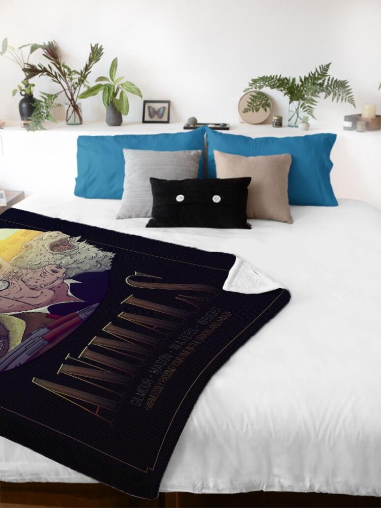 Pink Floyd Dog Pig Sheep Animals Album Art Velveteen Plush Blanket Pink Floyd Dog Pig Sheep Animals Album Art Velveteen Plush Blanket