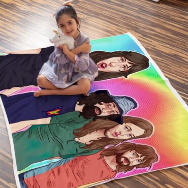 Pink Floyd Band Digital Art Velveteen Plush Blanket