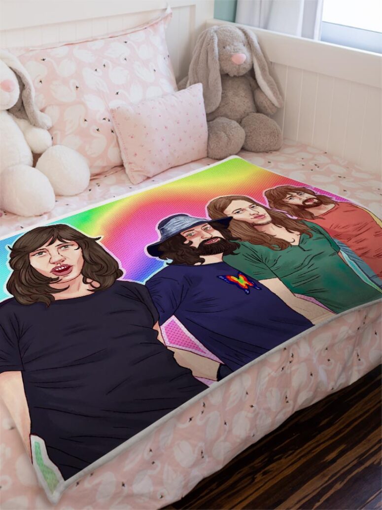 Pink Floyd Band Digital Art Velveteen Plush Blanket