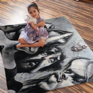 Pink Floyd Band Hand Drawing Art Velveteen Plush Blanket