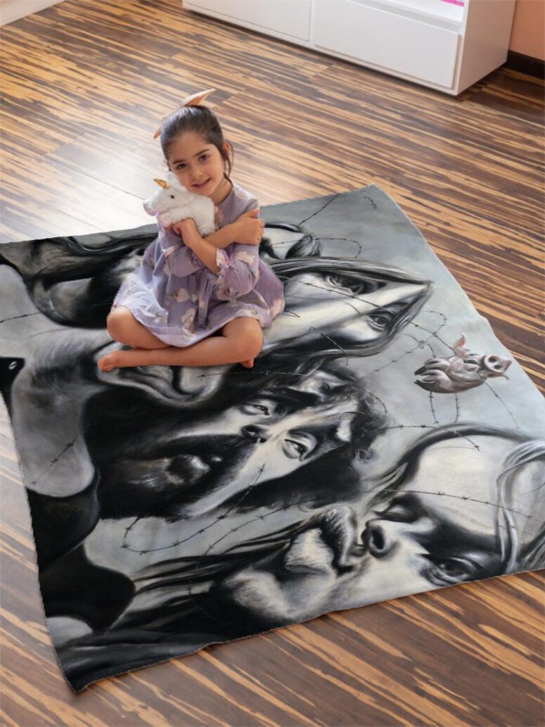 Pink Floyd Band Hand Drawing Art Velveteen Plush Blanket Pink Floyd Band Hand Drawing Art Velveteen Plush Blanket