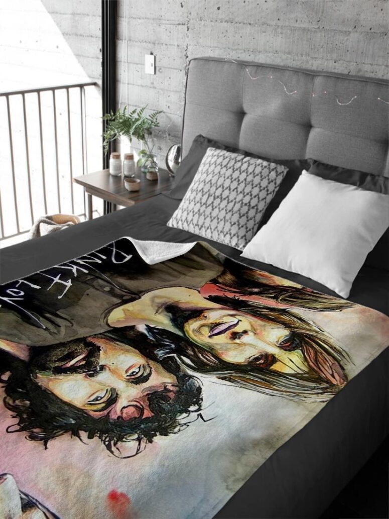 Pink Floyd Band Water Color Art Velveteen Plush Blanket
