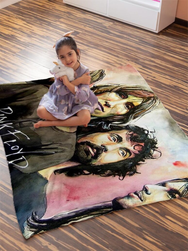 Pink Floyd Band Water Color Art Velveteen Plush Blanket