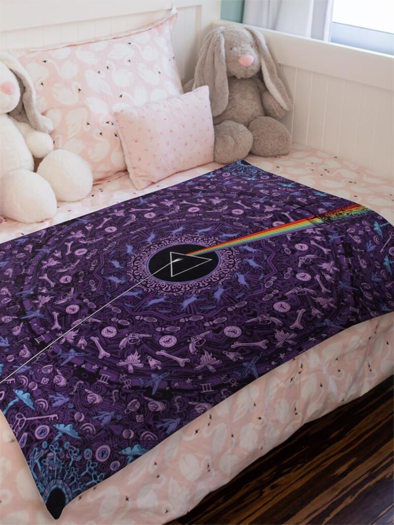 Pink Floyd Dark Side of the Moon Album Psychedelic Velveteen Plush Blanket Pink Floyd Dark Side of the Moon Album Psychedelic Velveteen Plush Blanket