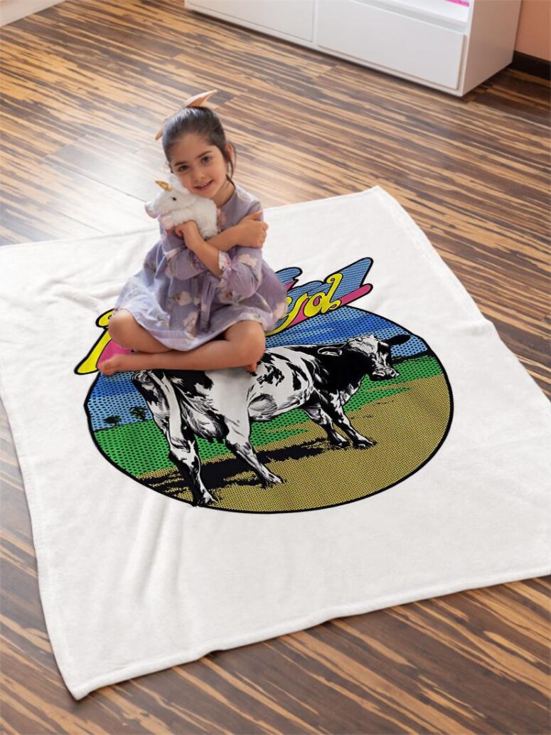 Pink Floyd Distant Bells Atom Heart Mother Shirt Velveteen Plush Blanket Pink Floyd Distant Bells Atom Heart Mother Shirt Velveteen Plush Blanket