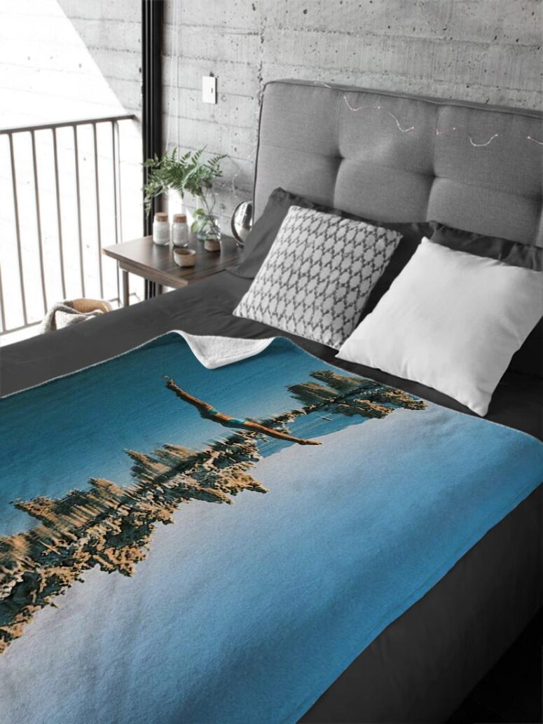 Mono Lake Wish You Were Here, Diver, Album Inner Sleeve Pink Floyd Velveteen Plush Blanket
