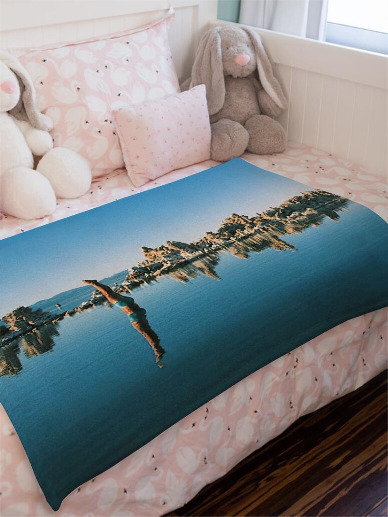 Mono Lake Wish You Were Here, Diver, Album Inner Sleeve Pink Floyd Velveteen Plush Blanket