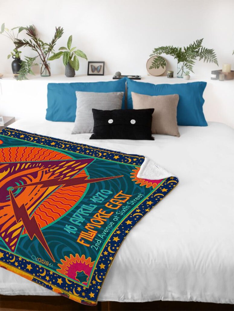 Pink Floyd Fillmore East Velveteen Plush Blanket