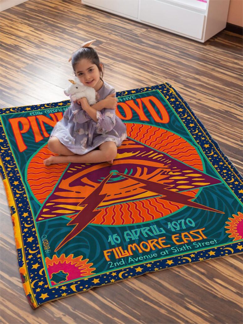 Pink Floyd Fillmore East Velveteen Plush Blanket
