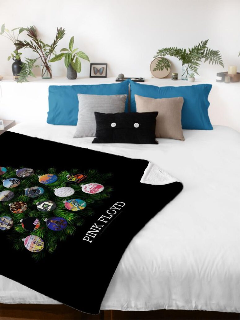 Pink Floyd Holiday Tree Velveteen Plush Blanket Pink Floyd Holiday Tree Velveteen Plush Blanket