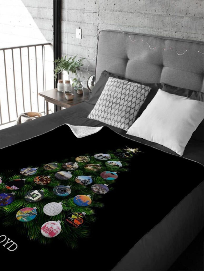 Pink Floyd Holiday Tree Velveteen Plush Blanket Pink Floyd Holiday Tree Velveteen Plush Blanket