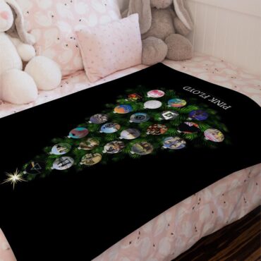 Pink Floyd Holiday Tree Velveteen Plush Blanket
