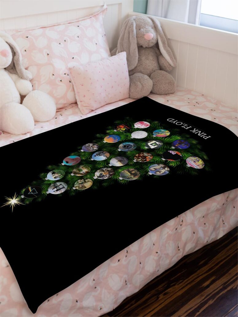 Pink Floyd Holiday Tree Velveteen Plush Blanket Pink Floyd Holiday Tree Velveteen Plush Blanket