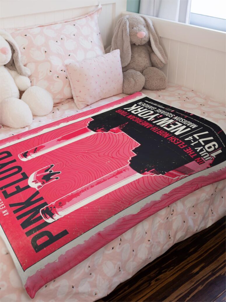Pink Floyd In The Flesh North American Tour Poster Velveteen Plush Blanket