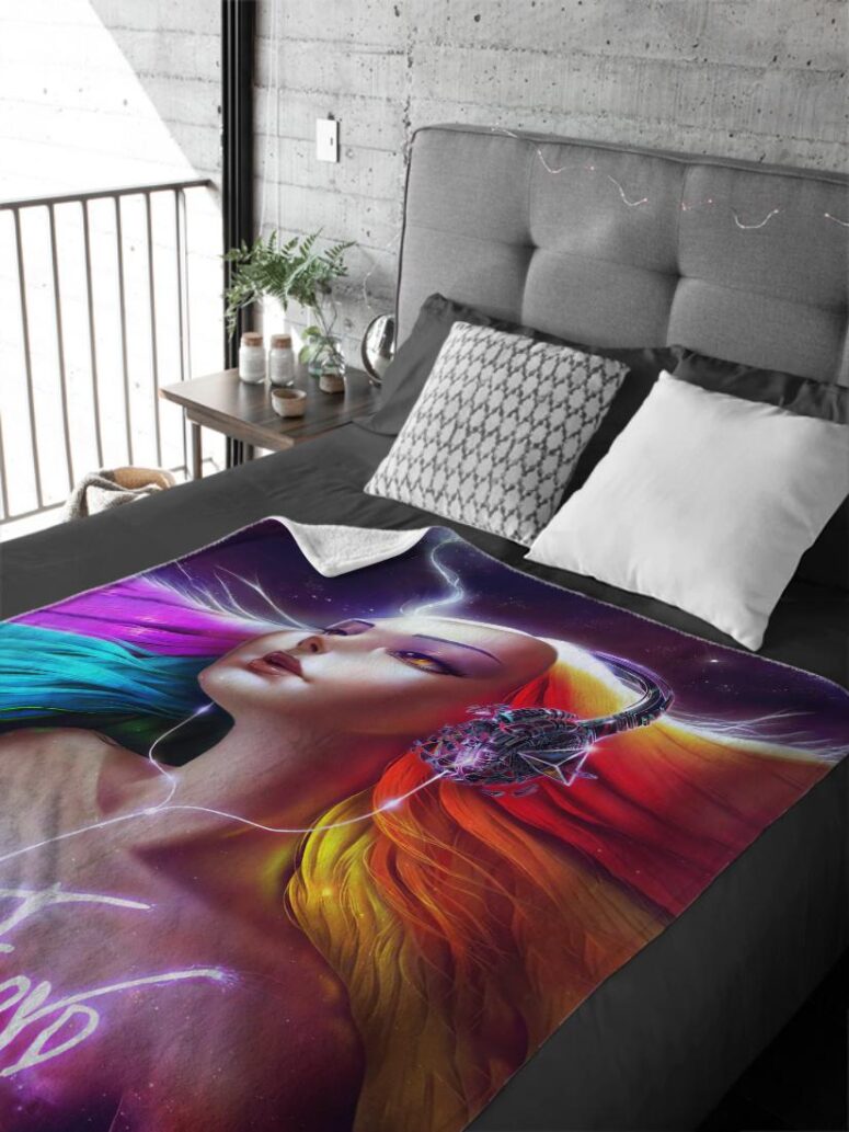 Pink Floyd Lady Art Velveteen Plush Blanket