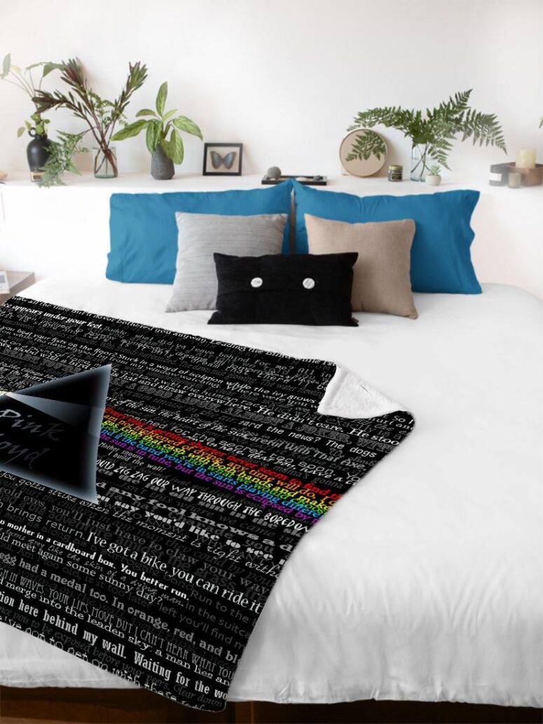 Pink Floyd Lyric Collage Prism Vintage Velveteen Plush Blanket Pink Floyd Lyric Collage Prism Vintage Velveteen Plush Blanket