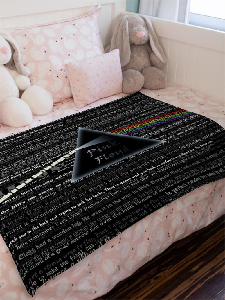 Pink Floyd Lyric Collage Prism Vintage Velveteen Plush Blanket Pink Floyd Lyric Collage Prism Vintage Velveteen Plush Blanket