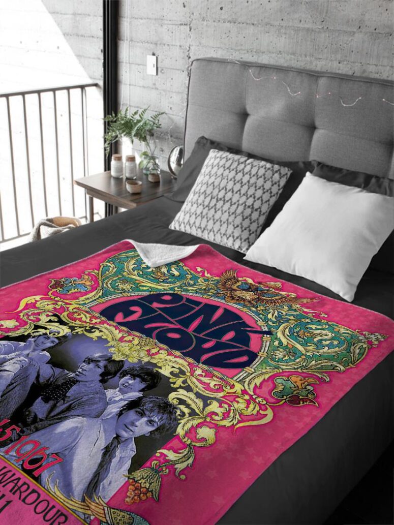 Pink Floyd Marquee Club 1967 Poster Velveteen Plush Blanket