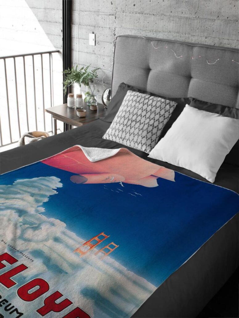 Pink Floyd Oakland Coliseum Poster Velveteen Plush Blanket Pink Floyd Oakland Coliseum Poster Velveteen Plush Blanket